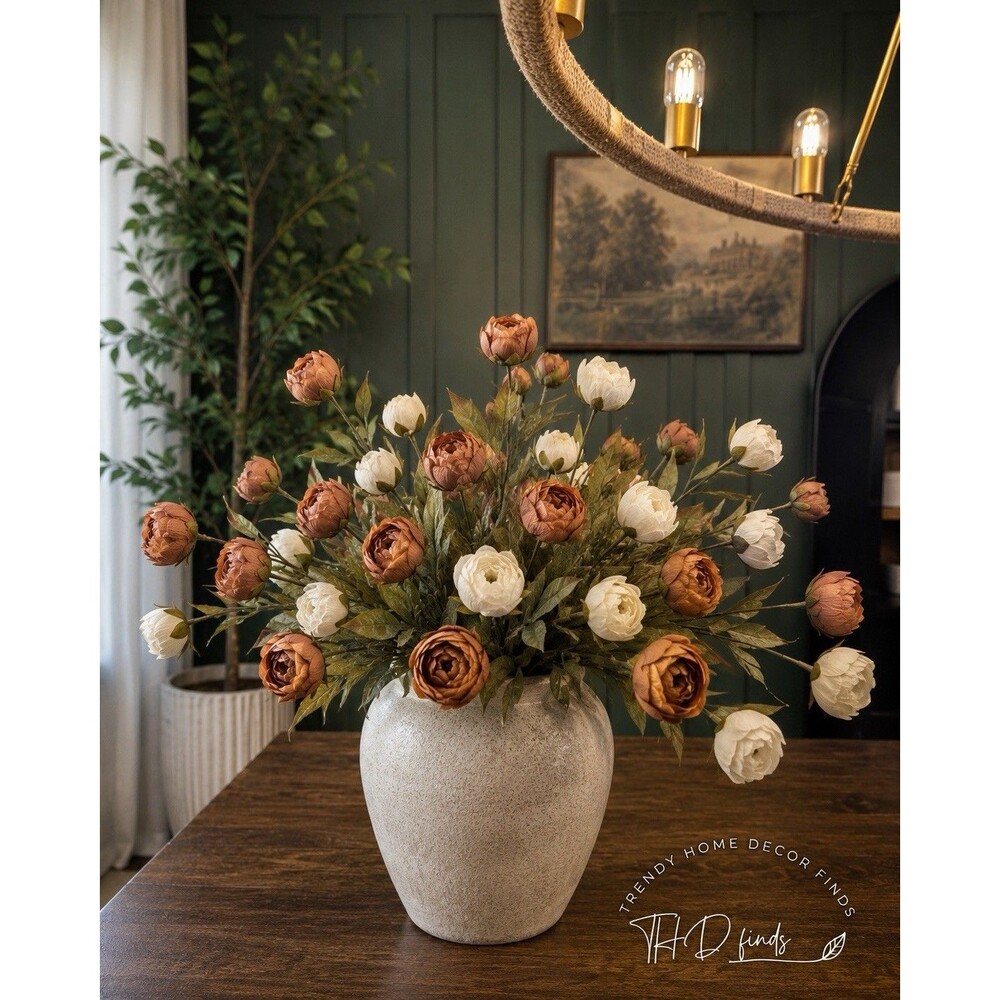 RARE VIRAL Ashland Peony Stems – Set of 10 (5 Cream + 5 Brown) | RARE | NEW